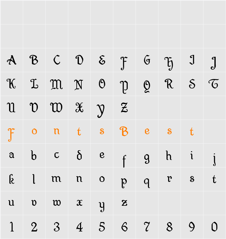 Quill Sword Character Map