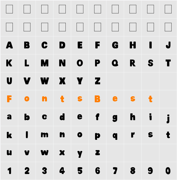 MTF Chubb Character Map