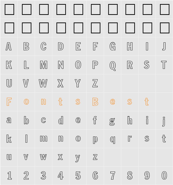 FranklinHeadlineCondOut DB Character Map