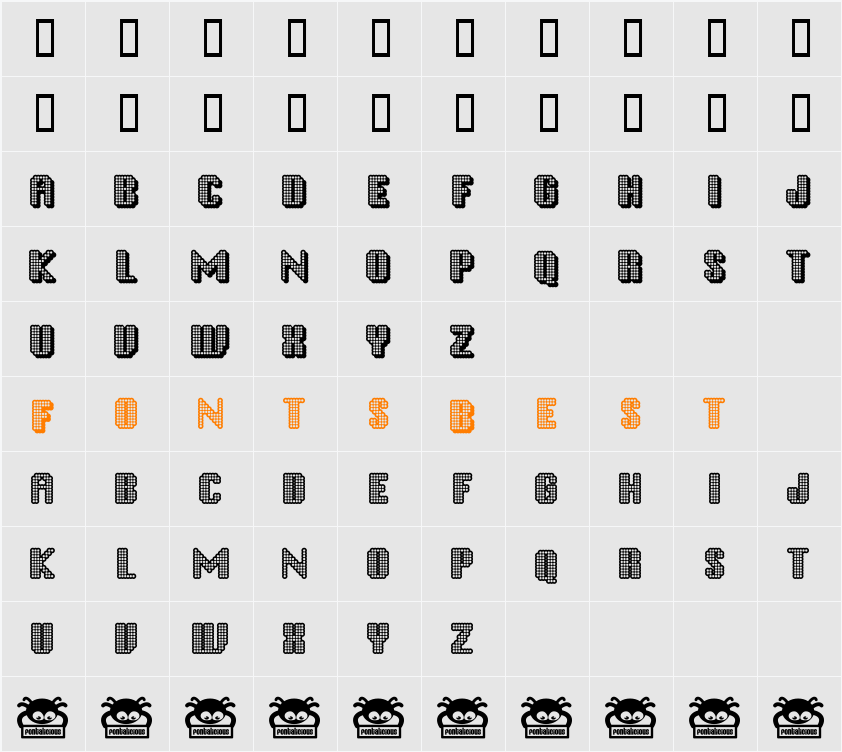 Disco Inferno Character Map