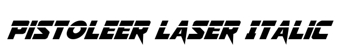 Pistoleer Laser Italic Font Image