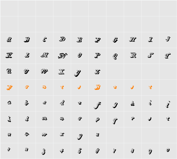 HartzVier-Shadow Character Map