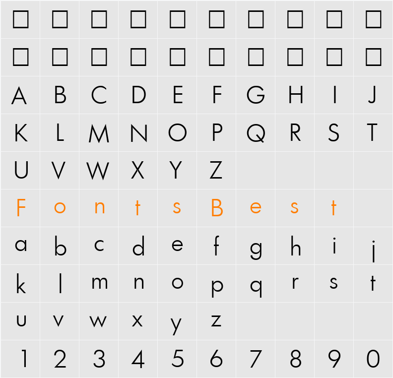 Limerick-Light Character Map