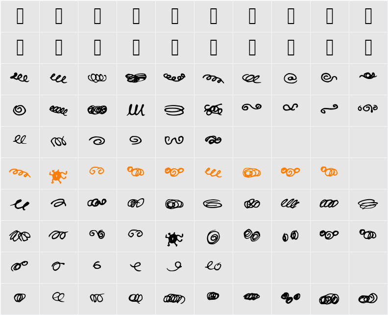Random Swirls Character Map