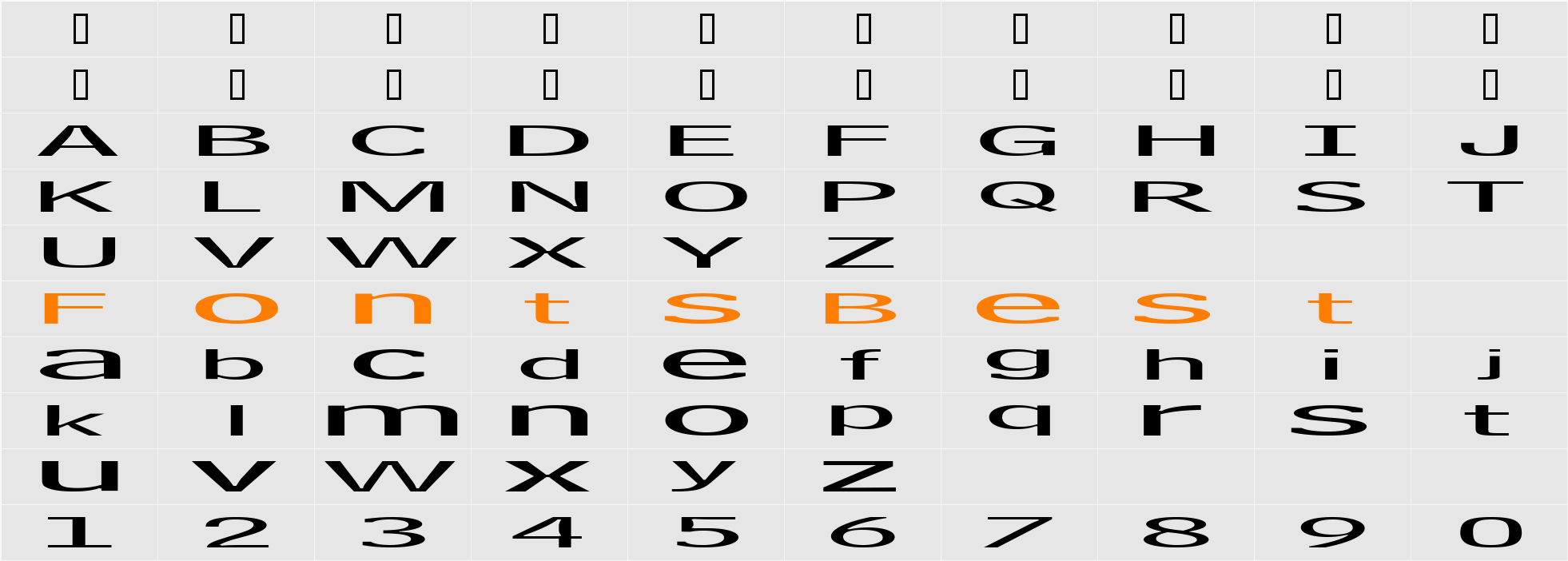 plakativo Character Map