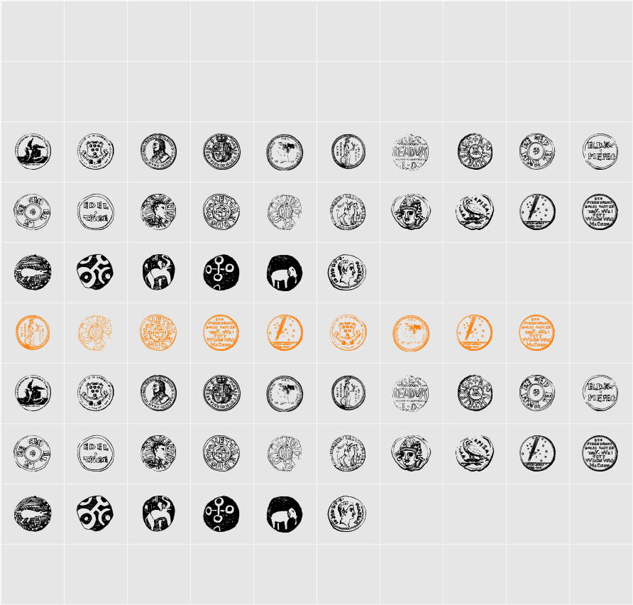 Numismatic Bats TFB Character Map