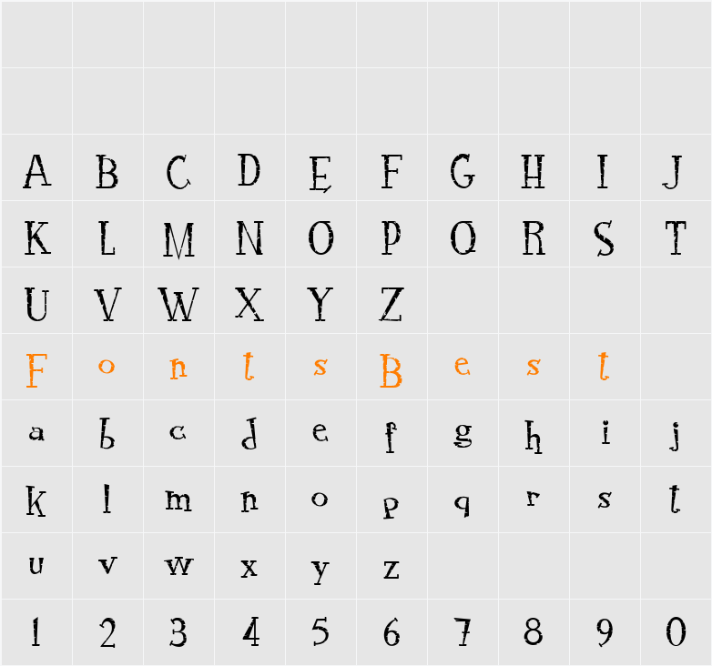 RocknRoll Typo Stone Character Map