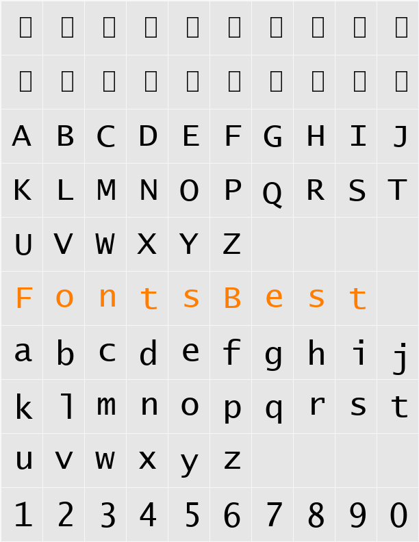 Lucida Console Character Map