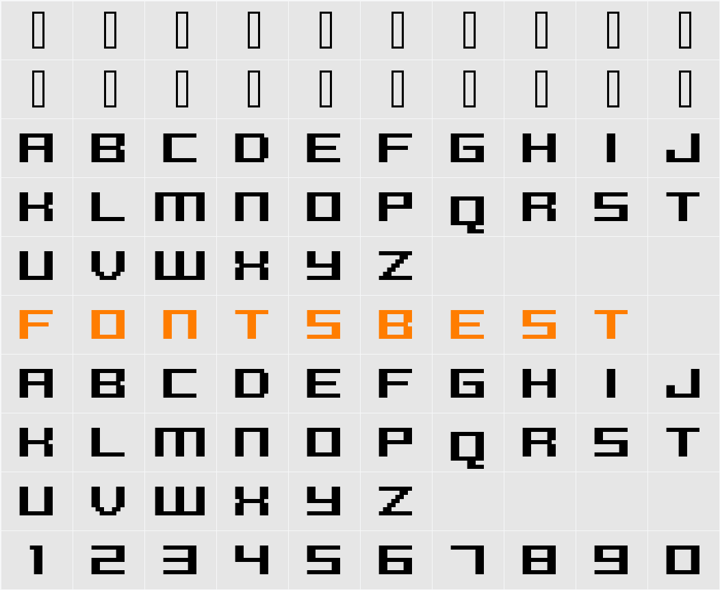 FFF Reaction Bold Condensed Character Map