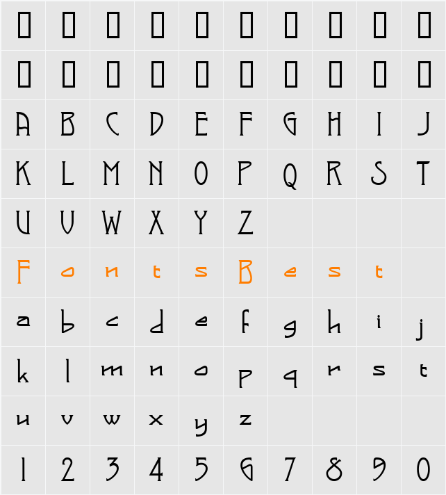 Bonham Character Map