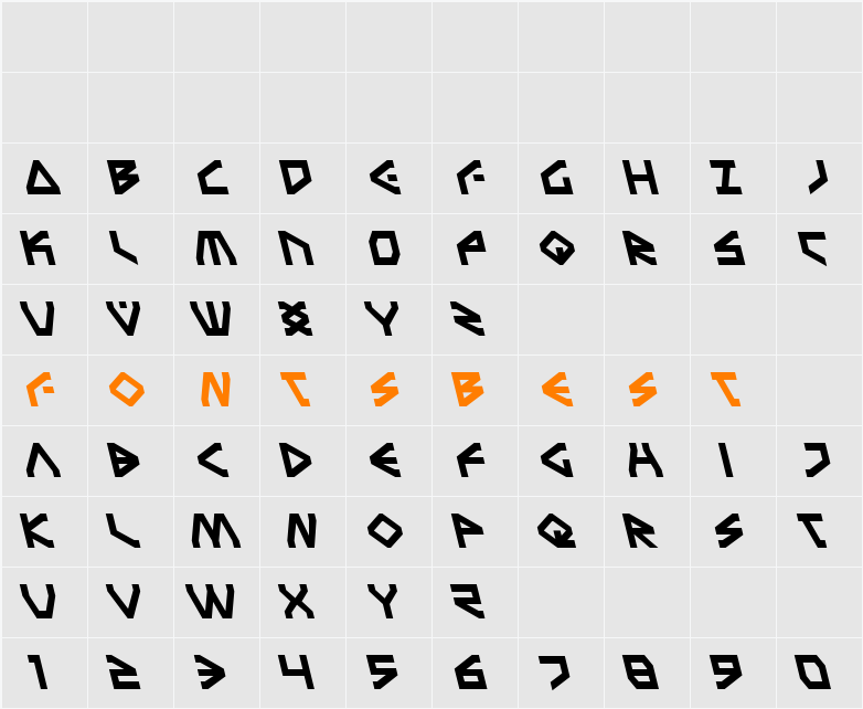 Terra Firma Leftalic Character Map