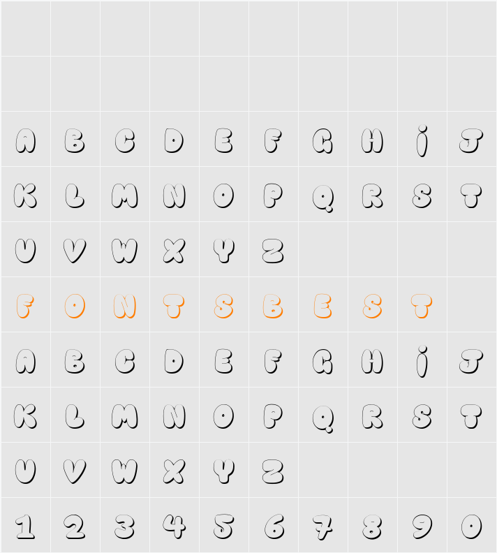 Happy brown cat shadow Character Map