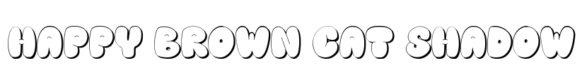Happy brown cat shadow Font Image