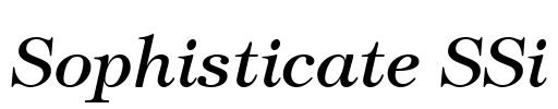 Sophisticate SSi Font Image