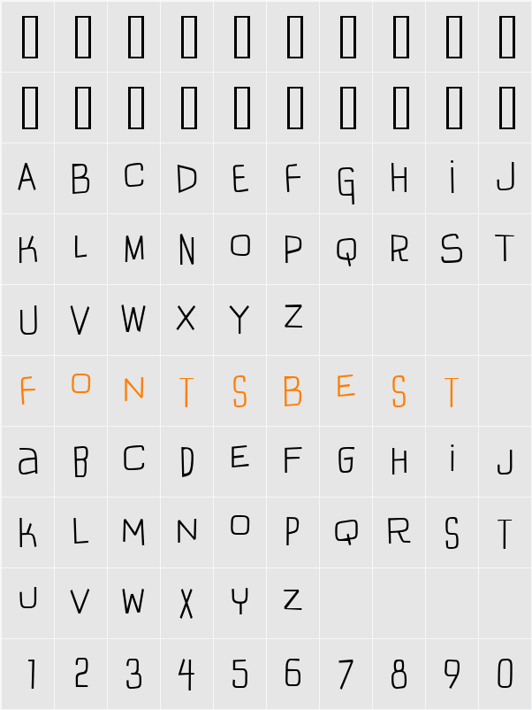 IguanaLover BTN Cn Lt Character Map
