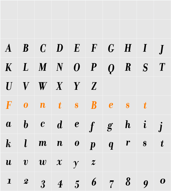 DonatoraOSF Character Map