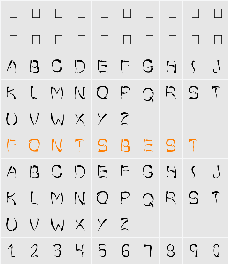 o-wee-ental Character Map