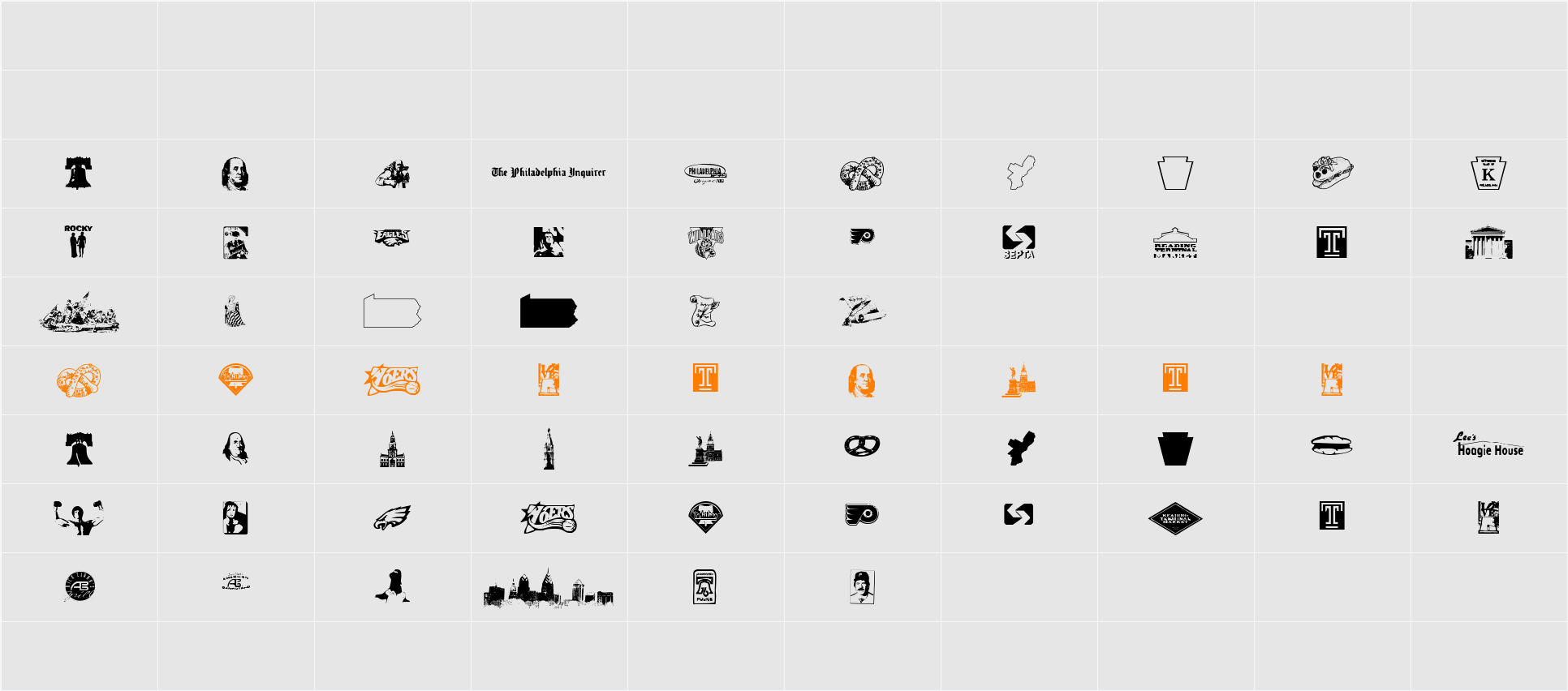 Philly Dings Character Map