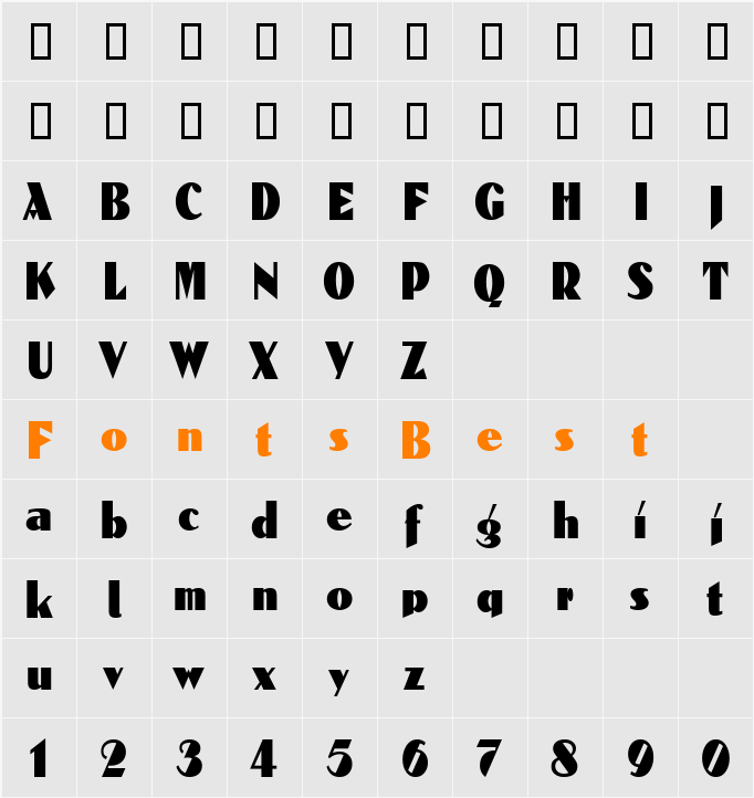 DomenicCondensed Character Map
