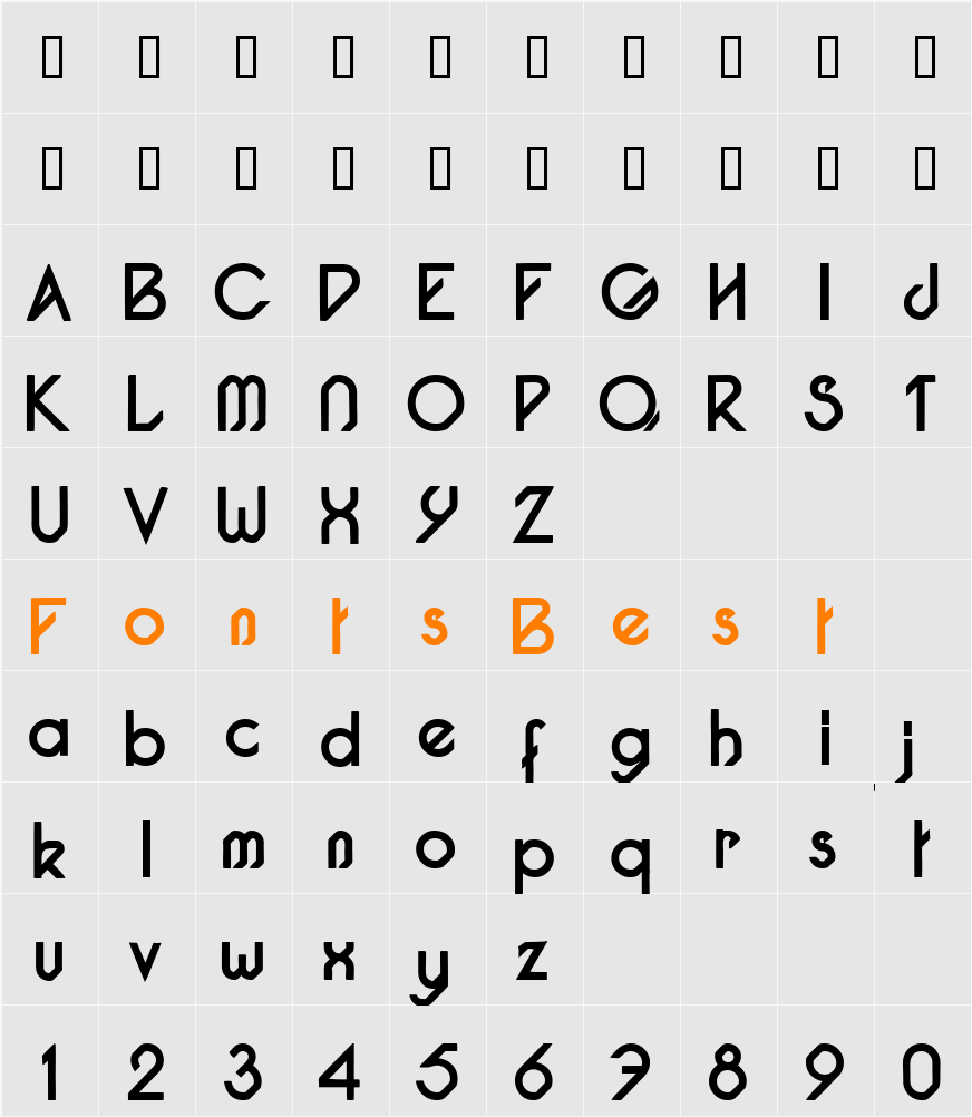 Pacotille Character Map