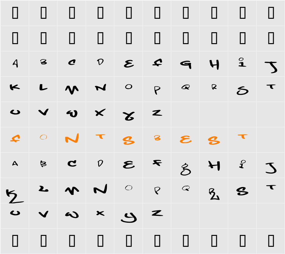 NewerSymbolFont5 Character Map