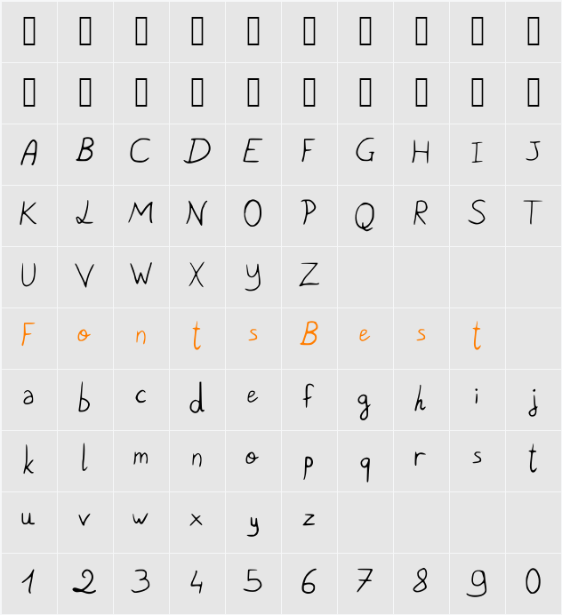 Pigeon_scribble Character Map