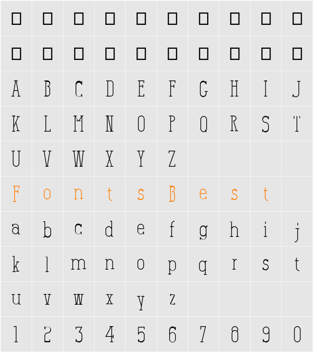 Salamandre Character Map