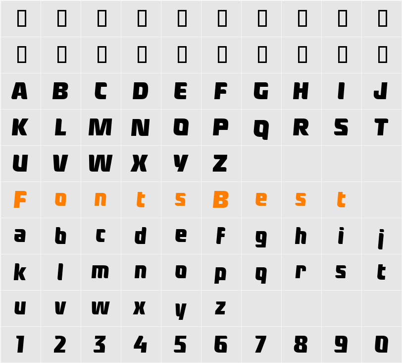 LapsDB Character Map