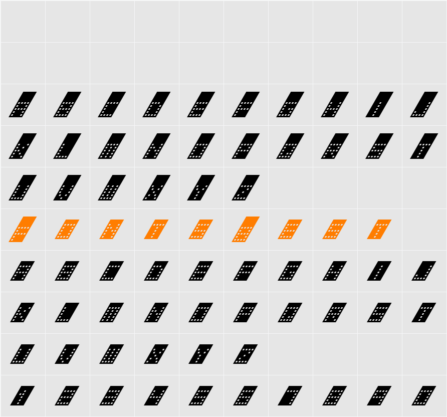 Tower Block Character Map