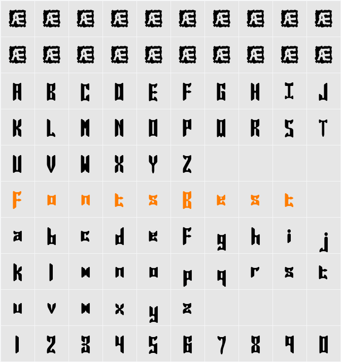 Jasper Solid BRK Character Map