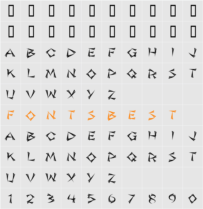 Jade Monkey BTN Split Character Map