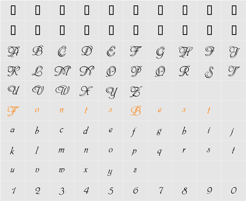 Philadelphia-Initials Character Map