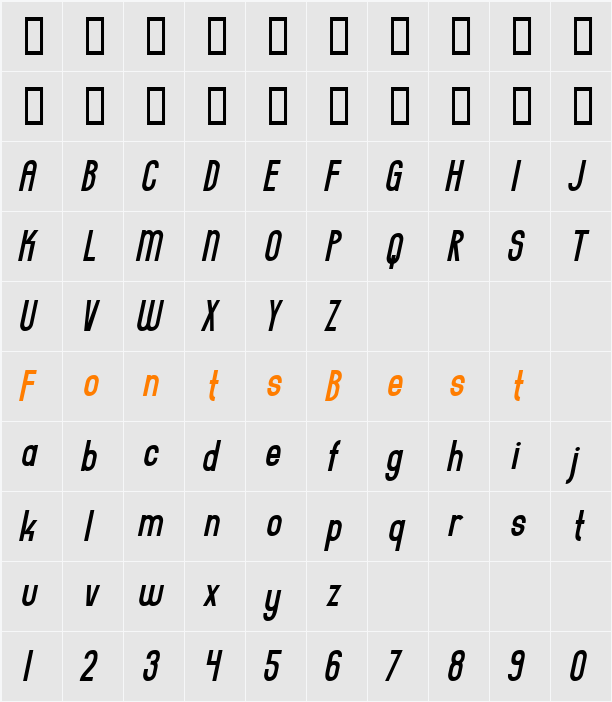 Everyday Formula Gaunt Sway Character Map