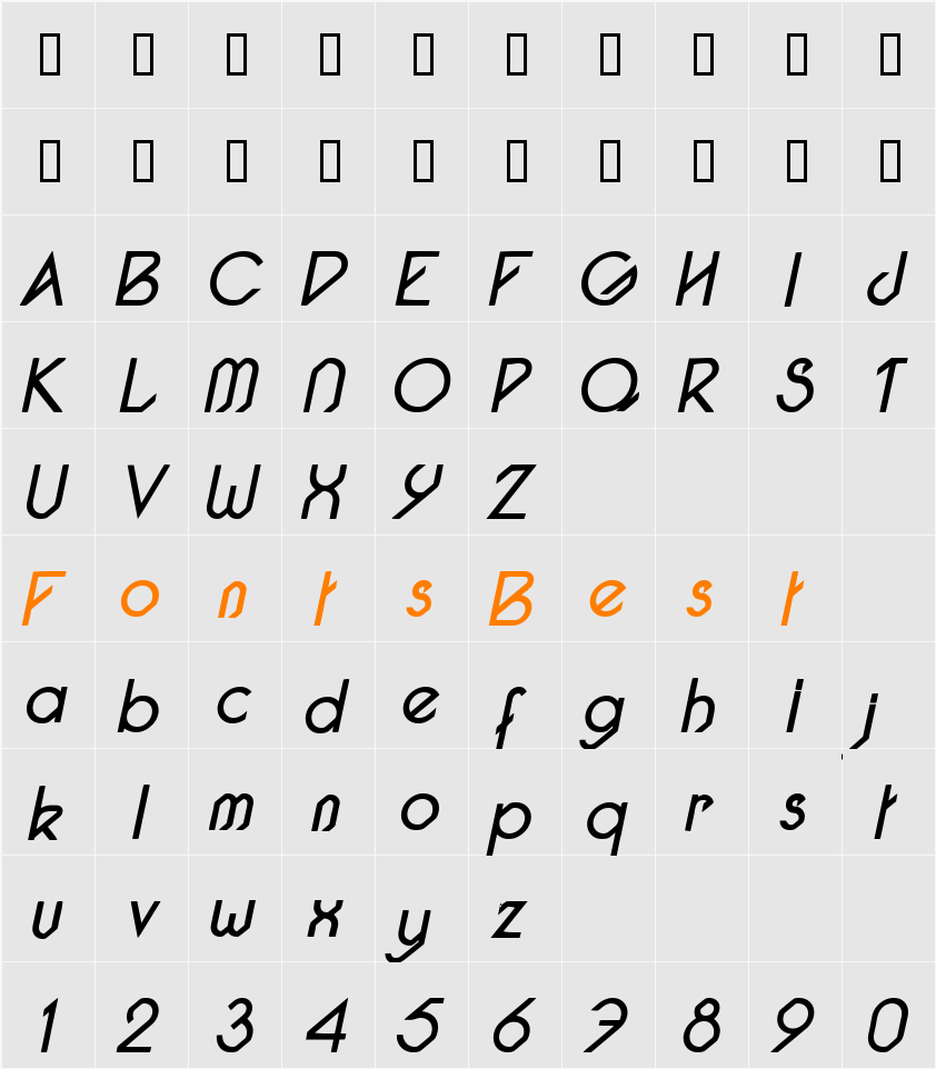 Pacotilleital Character Map