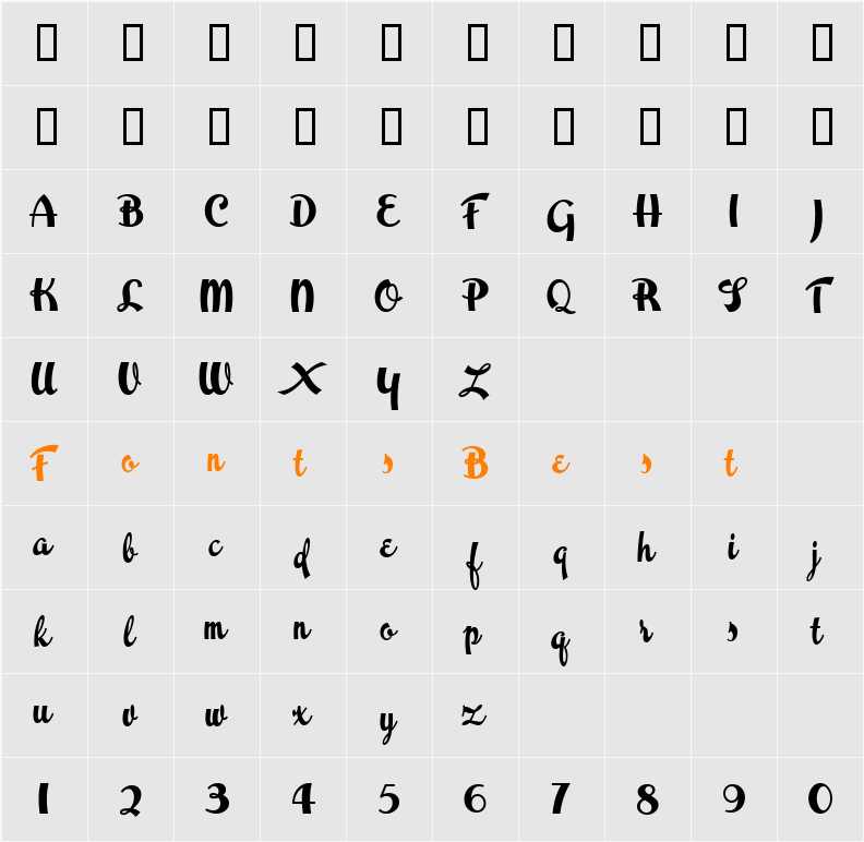 Thai Foon HB Character Map