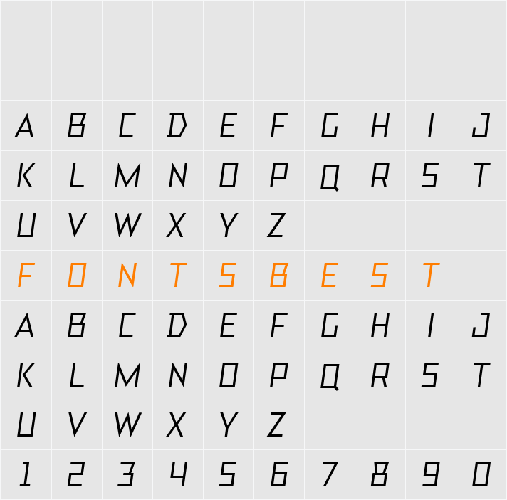 TT Bricks Medium Italic DEMO Character Map