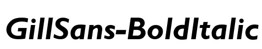 GillSans-BoldItalic Font Image