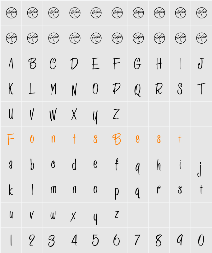 HFF Pessoas Lindas Character Map
