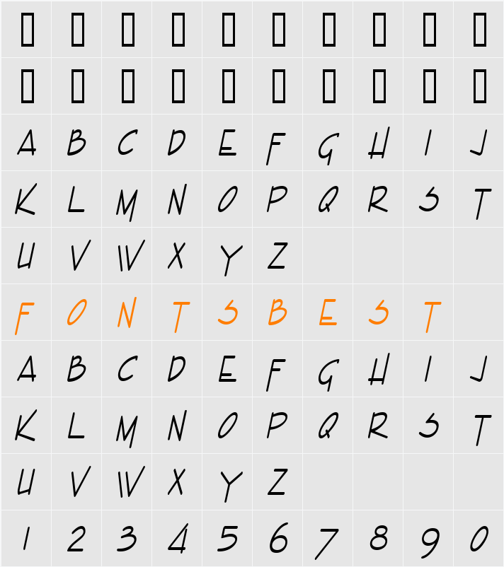 Enview Thin Character Map