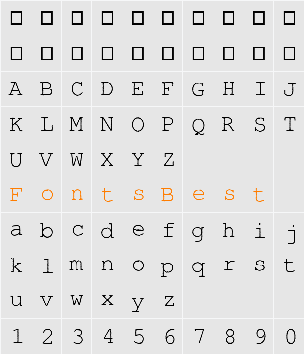 NimbusMonAntLReg Character Map