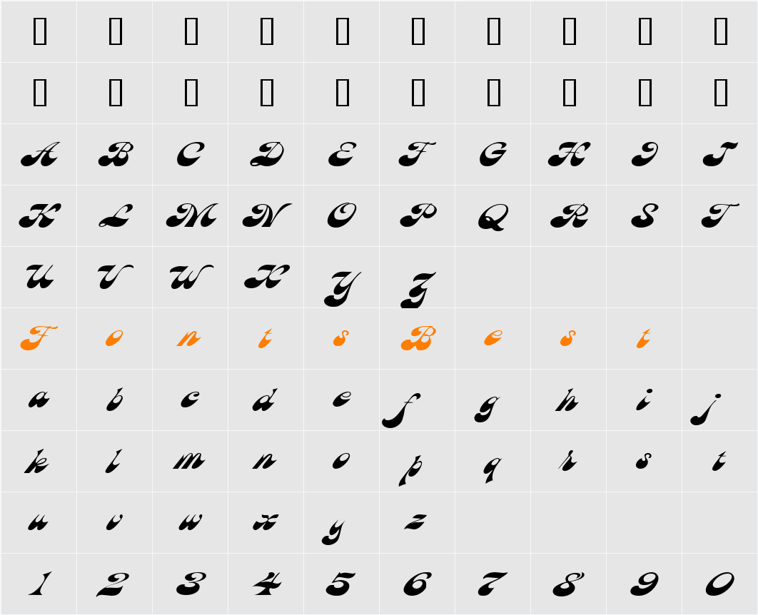 HaightExtended Character Map