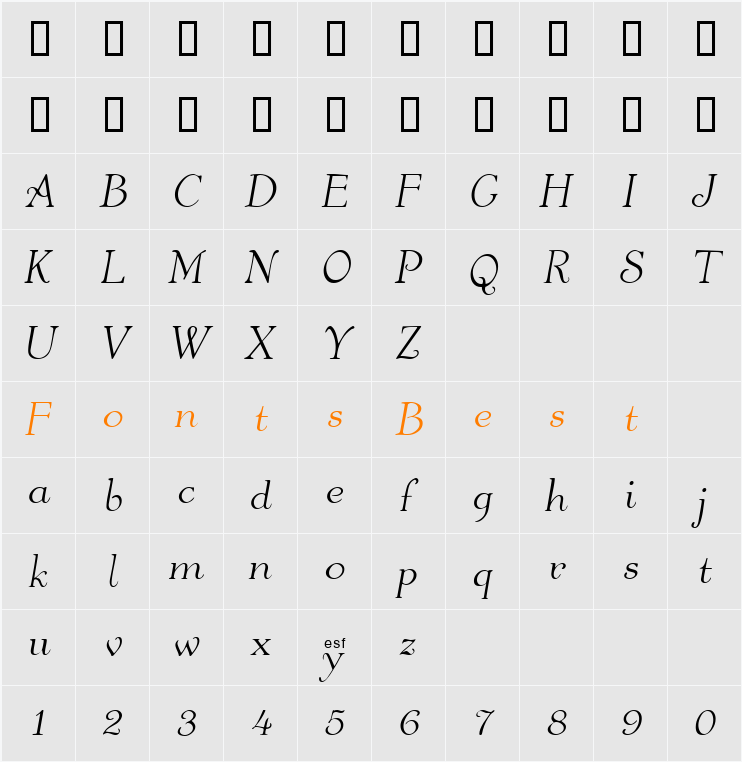 Orange Character Map
