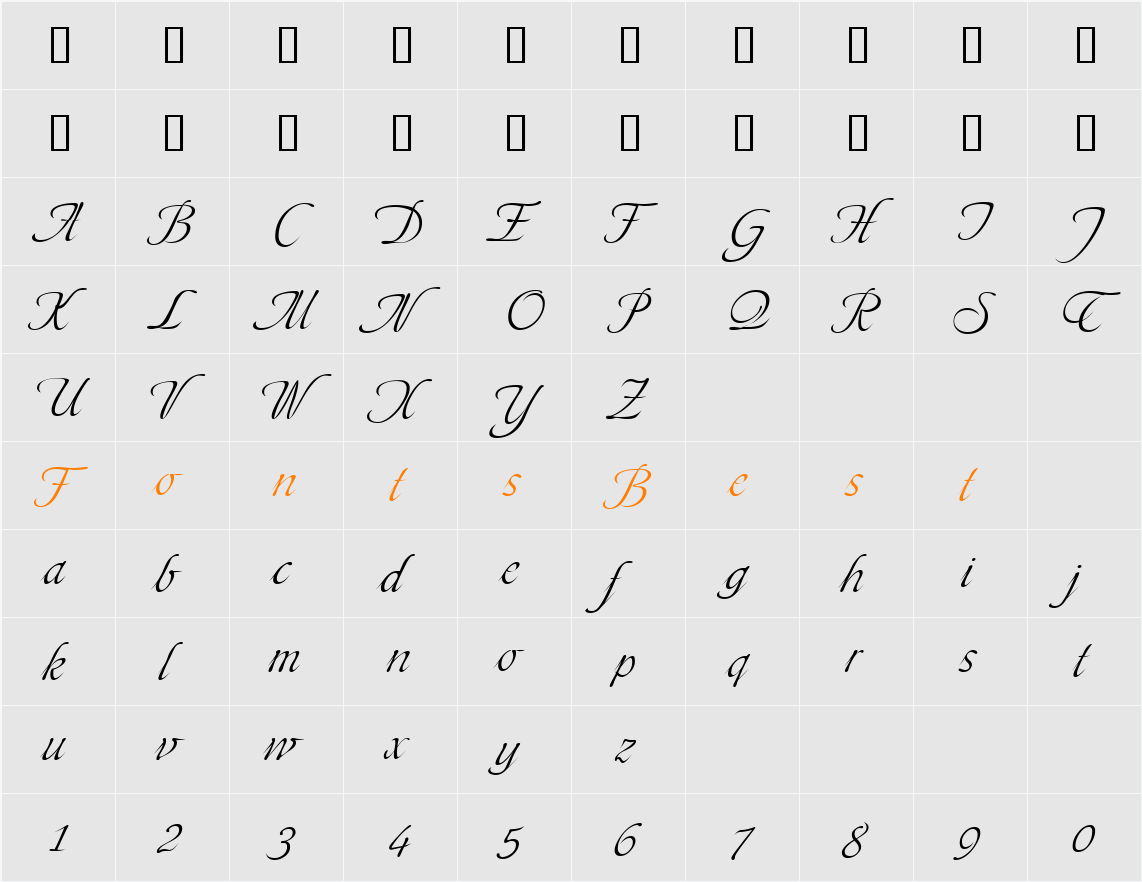 Toots Extended Character Map