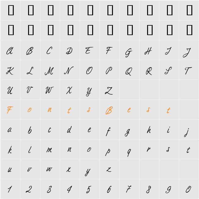 DuTurner Character Map