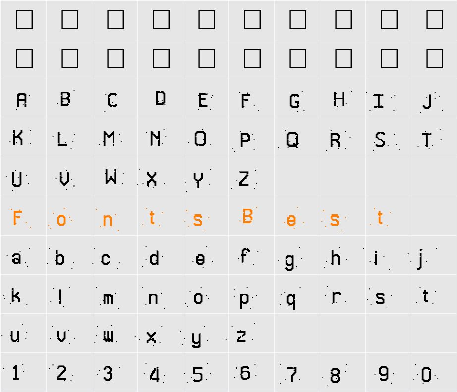 Glitch1 Character Map