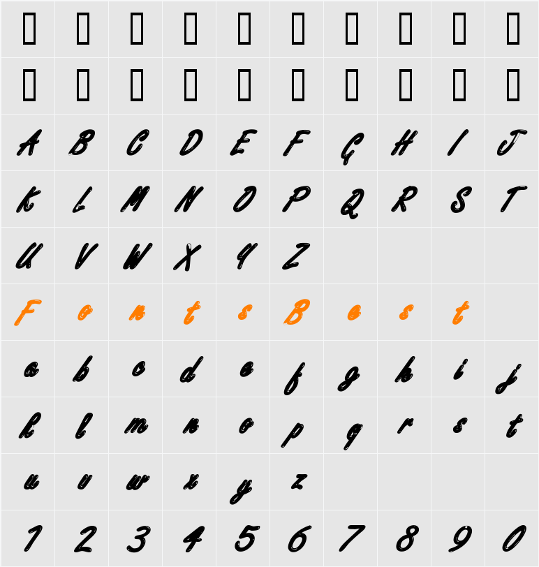 Encino Character Map