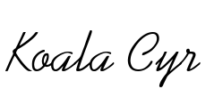 Koala Cyr Font Image