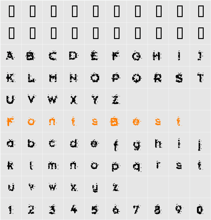 Hammeroid Character Map