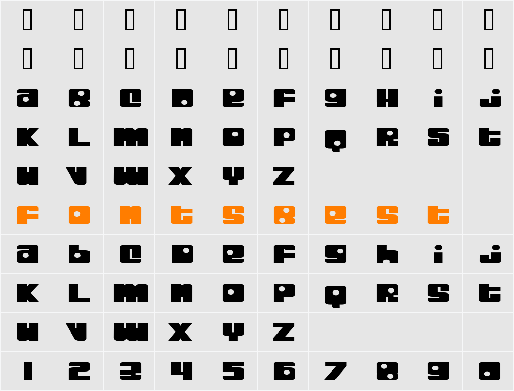 JiffyType Character Map