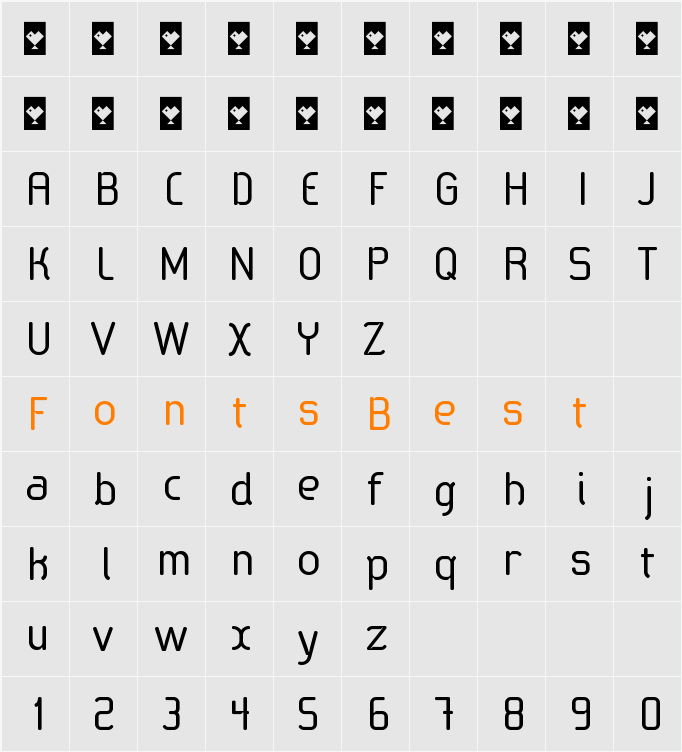Sabatica Regular Character Map